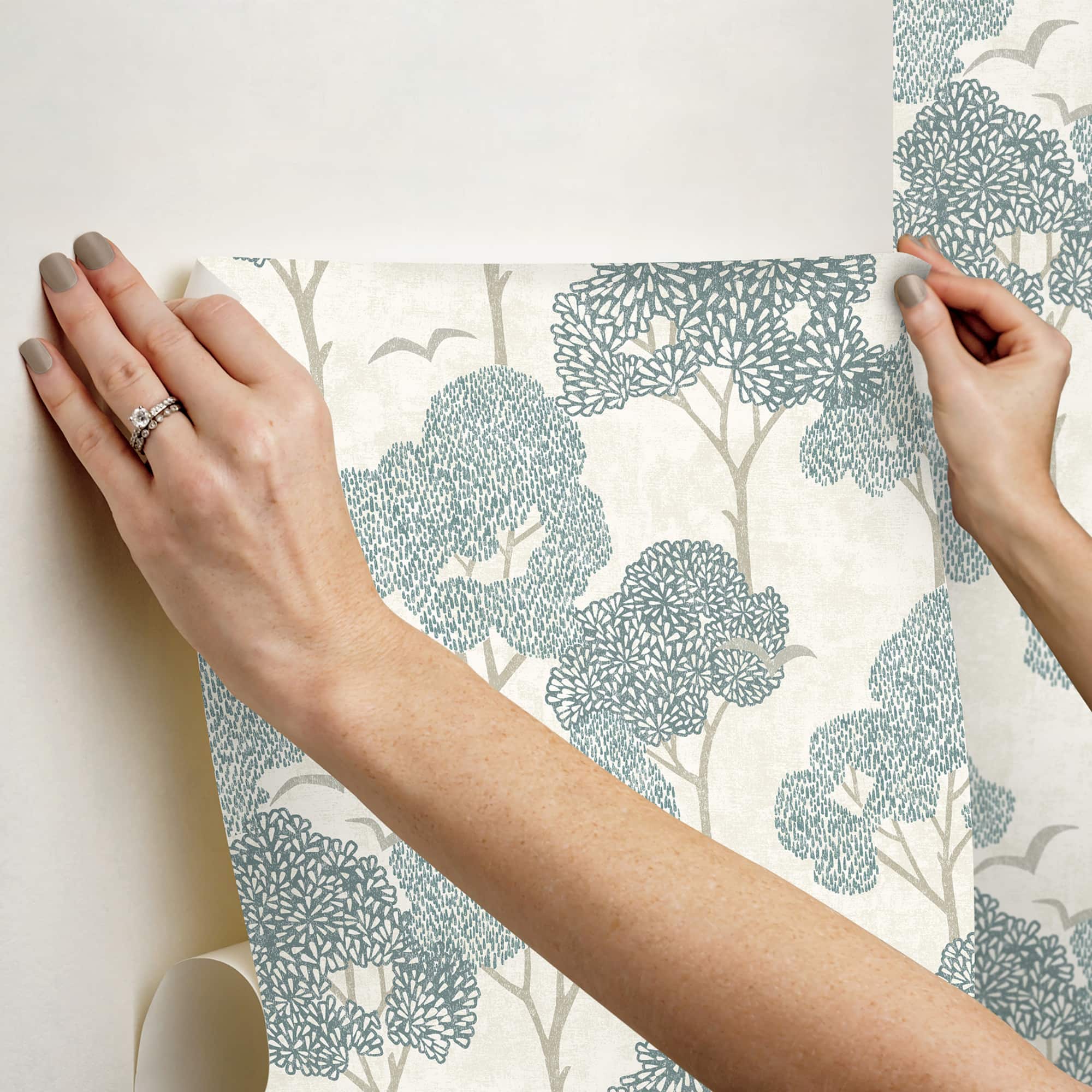 NuWallpaper Millie Blue Peel & Stick Wallpaper